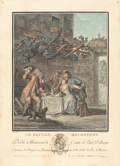 Den misfornøyde bonden av Jean Baptiste Morret after Antoine Borel
