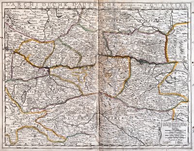 Kart over Østerrike (Gravering av Jean Baptiste Nolin