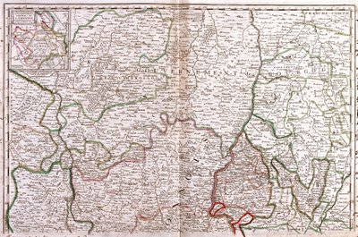 Kart over Burgund (Frankrike) (Gravering av Jean Baptiste Nolin