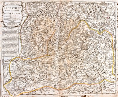 Kart over Castilla (Spania) (Gravering av Jean Baptiste Nolin