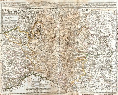 Kart over Lombardia (Italia) (Gravering av Jean Baptiste Nolin