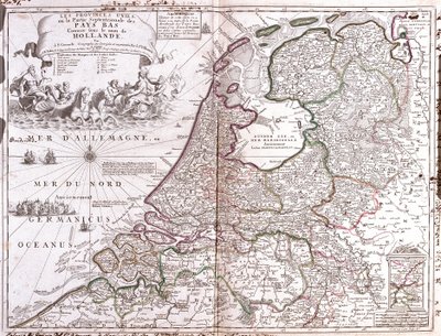 Kart over Nederland (gravering av Jean Baptiste Nolin