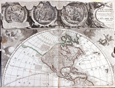 Kart over Nord-Amerika av Jean Baptiste Nolin