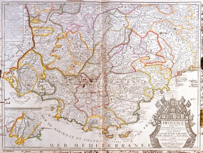 Kart over Provence (Frankrike) (Gravering av Jean Baptiste Nolin