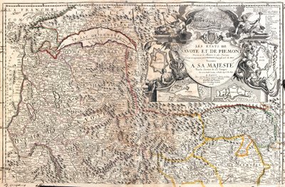 Kart over Savoy og Piemonte (Italia) (Gravering av Jean Baptiste Nolin