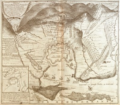 Kart over Toulon (Frankrike) (Gravering av Jean Baptiste Nolin