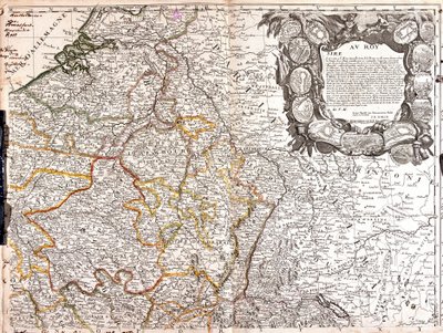 Kart over hertugen av Luxembourg, Champagne og hertugen av Lorraine (gravering av Jean Baptiste Nolin