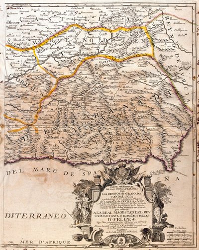 Kart over Granada-provinsen (Spania) (Gravering av Jean Baptiste Nolin
