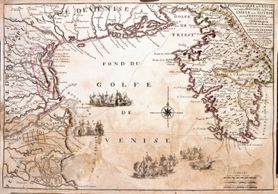 Kart over Veneziabukten, Adriaterhavet (gravering av Jean Baptiste Nolin