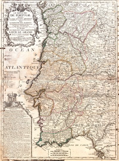 Kart over kongeriket Portugal (Gravering av Jean Baptiste Nolin