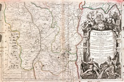 Kart over Lyonnais (Frankrike) (Gravering av Jean Baptiste Nolin