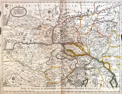 Kart over den nordvestlige delen av kongeriket Ungarn (gravering av Jean Baptiste Nolin