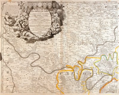 Kart over den nordvestlige delen av Ile de France av Jean Baptiste Nolin