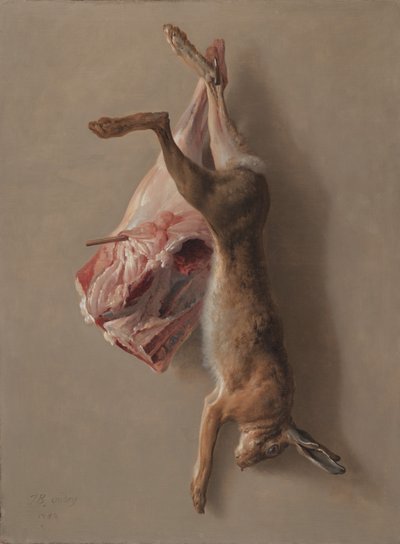 En hare og et lammelår, 1742 av Jean Baptiste Oudry