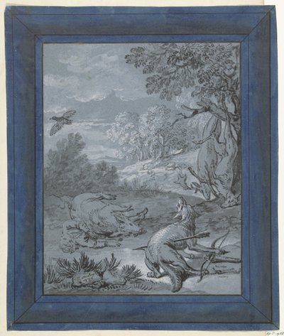 Ulven og jegeren / Le Loup et le Chasseur Illustrasjoner for fabler av Jean de la Fontaine (serietittel) av Jean Baptiste Oudry