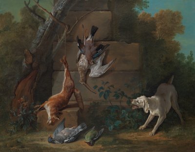 Dog Guarding Dead Game, 1753. av Jean Baptiste Oudry