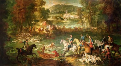 Jakt ved Saint-Jean-dammen i Compiegne-skogen, før 1734 av Jean Baptiste Oudry