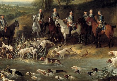 Kong Louis XV jakter hjort i skogen Saint Germain i 1730 Detalj. Maleri av Jean Baptiste Oudry (1686-1755) 1730 Toulouse, Musee des Augustins av Jean Baptiste Oudry