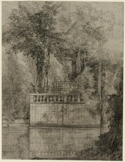 Gitterarbeid og reflekterende basseng på Arcueil av Jean Baptiste Oudry