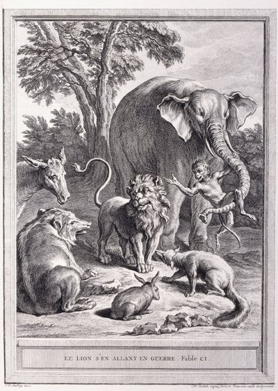 Løven går til krig, ca. 1755-1759 av Jean Baptiste Oudry