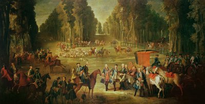 Møte for Puits-du-Roi-jakten i Compiegne (se 202272 for detaljer) av Jean Baptiste Oudry