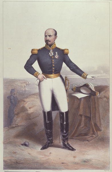 General Louis Jules Trochu (1815-96) (litho-farge) av Jean Baptiste Perrot