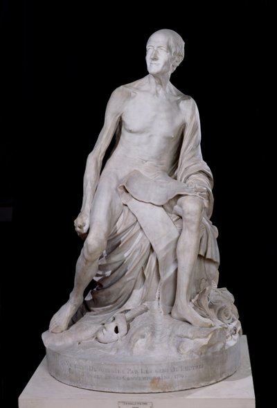 Sittende statue av Voltaire (1694-1778) 1776 (marmor) av Jean Baptiste Pigalle