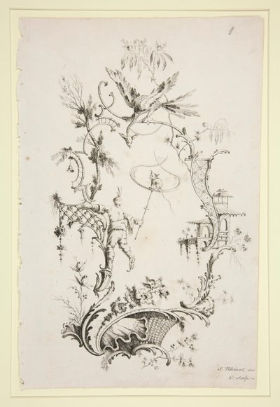 Bok med kinesiske ornamenter, 6 ark av Jean Baptiste Pillement