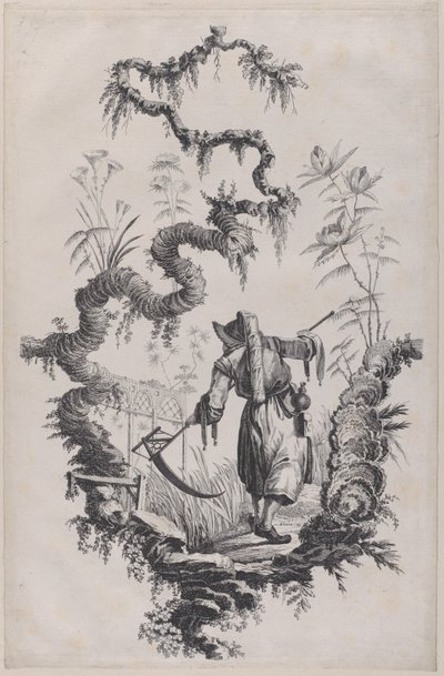 Chinoiserie Ornament Print, 1755. av Jean Baptiste Pillement