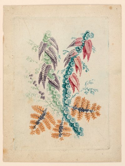 Fantastisk blomstermotiv fra "New Suite of Ideal Flower Notebooks" av Jean Baptiste Pillement