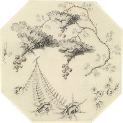 Pagode blomster og roser av Jean Baptiste Pillement