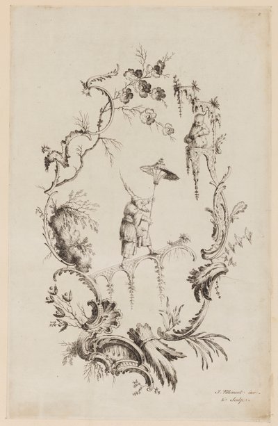 Plate 2, fra "A New Book of Chinese Ornaments" av Jean Baptiste Pillement
