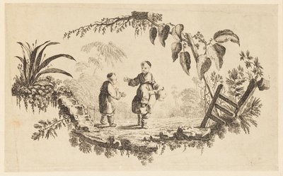 Tallerken, fra "Samling av flere kinesiske barnespill" av Jean Baptiste Pillement