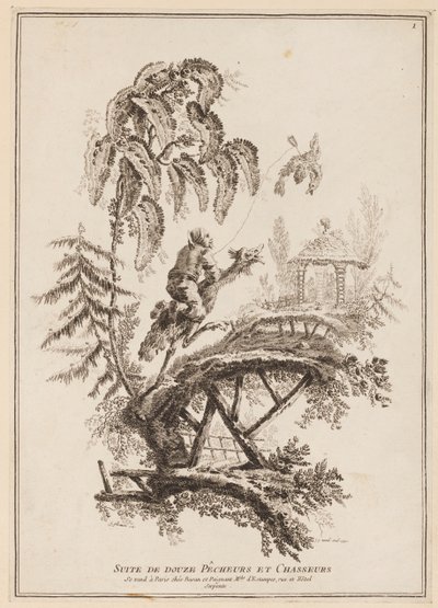 Tittelside, "Suite av tolv fiskere og jegere" av Jean Baptiste Pillement