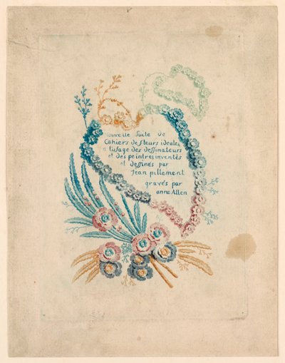 Tittelside for "Nouvelle Suite de Cahiers de fleurs iéales" av Jean Baptiste Pillement