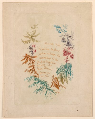 Tittelside for "New Suite of Ideal Flower Notebooks" nr. 2 av Jean Baptiste Pillement