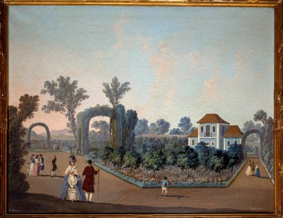 Utsikt over hagene til Benfica i Lisboa i 1785 Akvarell av Jean Pillement (1728-1808) 1785 Paris, dekorativ kunst av Jean Baptiste Pillement