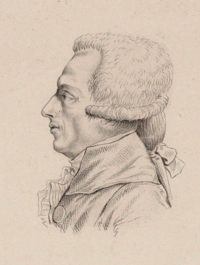 Portrett av fiolinisten og komponisten Niccolò Mestrino 1748-1789. av Jean Baptiste Ponce Lambert
