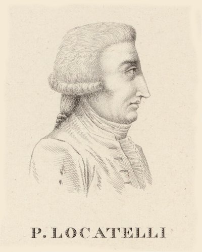Portrett av fiolinisten og komponisten Pietro Antonio Locatelli 1695-1764. av Jean Baptiste Ponce Lambert