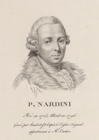 Portrett av fiolinisten og komponisten Pietro Nardini 1722-1793. av Jean Baptiste Ponce Lambert