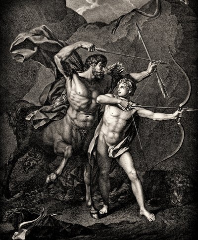 The Education of Achilles av Chiron, ca. 1798 av Jean Baptiste Regnault