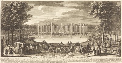 Utsikt over Bassin de Neptun i Versailles hage av Jean Baptiste Rigaud
