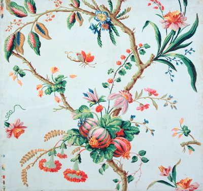Blomster tapetdesign av Jean Baptiste Réveillon