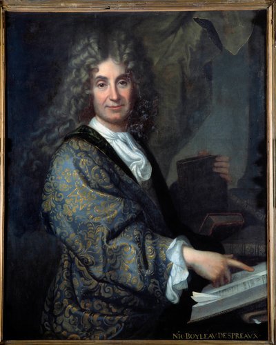 Portrett av Nicolas Boileau (1636-1711) dit Boileau Despreaux (Boileau-Despreaux), fransk forfatter - Maleri av Jean Baptiste Santerre (1651-1717) - Olje på lerret - Søn 1,00 X 0,82m - Lyon, Musee Des Beaux Kunst - Portrett av Nicolas Boileau (1636-1711) v av Jean Baptiste Santerre