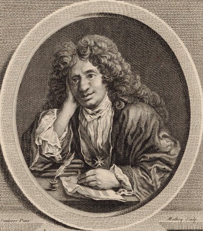 Portrett av komponisten Michel-Richard de Lalande 1657-1726. av Jean Baptiste Santerre