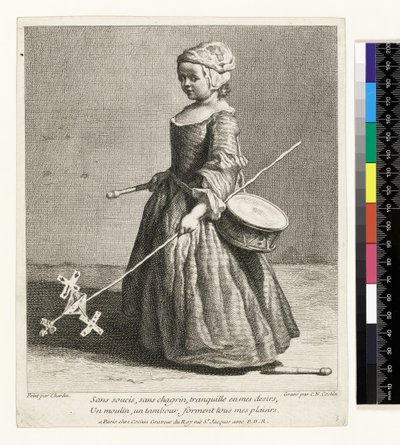 Den unge soldat, gravert av Charles Nicolas Cochin I (1688-1754) 1738 (etsing og gravering) av Jean Baptiste Simeon (after) Chardin