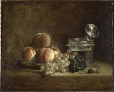 Fersken og druer. av Jean Baptiste Simeon Chardin