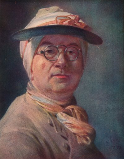 Selvportrett med briller, 1775 av Jean Baptiste Simeon Chardin