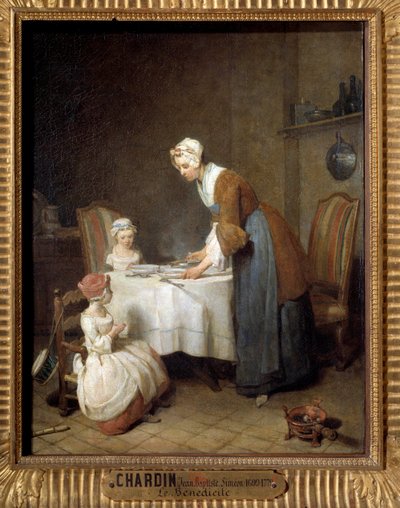 The Benedicite-maleriet av Jean Baptiste Simeon Chardin (1699-1779) Søn. 0,49x0,41 m av Jean Baptiste Simeon Chardin