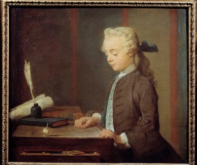 Toton-barnet. Auguste Gabriel Godefroy (1728-1813) Et barn som spiller toton, har på en måte fire ansikter som er rotert som en topp. Maleri av Jean Baptiste Simeon Chardin (1699-1779) 1738. Dim. 0,67x0,76 m. av Jean Baptiste Simeon Chardin